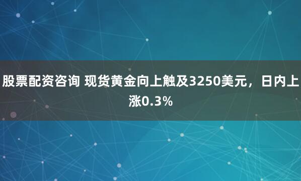 股票配资咨询 现货黄金向上触及3250美元，日内上涨0.3%